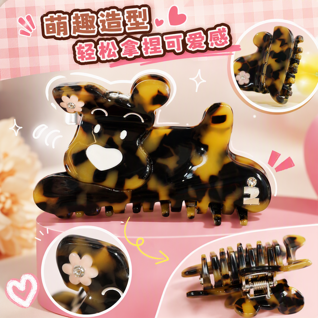Cute animal-shaped hair clips, tortoiseshell cartoon children's and girls' hair accessories, hair accessories, hair clips, hair accessories Specification image
