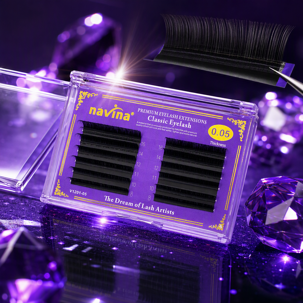 Clear purple pack extensiones de pestañas herramienta de belleza natural densa y duradera Specification image