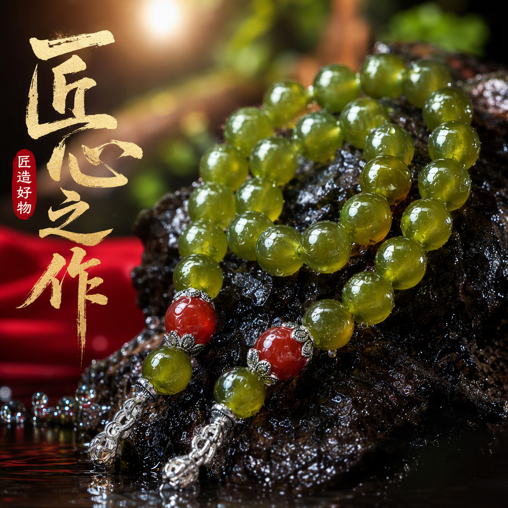 Moda "xiujade jade oscuro" pulsera de jade cadena de mano 10mm de aleación de ágata roja accesorios regalos puestos de venta en vivo Specification image