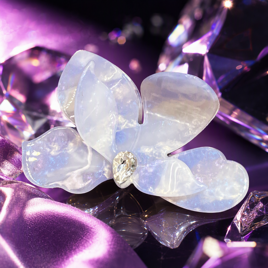 Elegant light purple butterfly hair clips, simple and fashionable hair accessories, hair clips, girls' headwear, versatile hair accessories Specification image