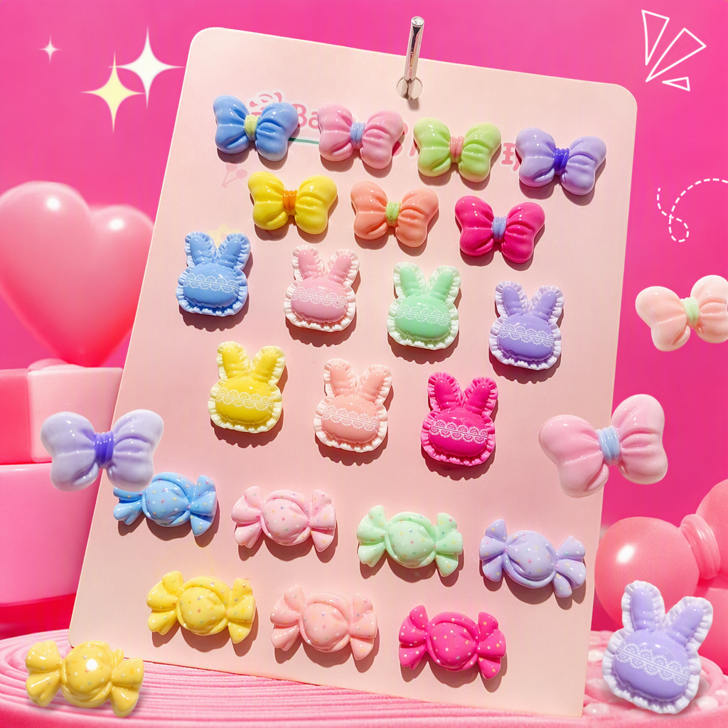 Colorful bow rabbit-shaped hanging boards, cute cartoon decorative wall hangings, children's room supplies, gifts and giveaways Specification image