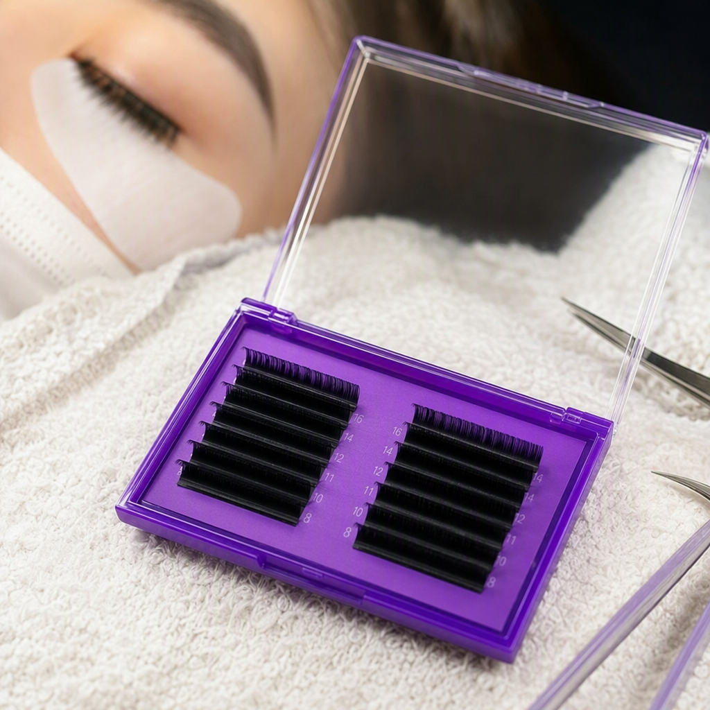 Purple packaging box false eyelashes naturally extend, thick and long-lasting, a must-have for beauty products details Picture