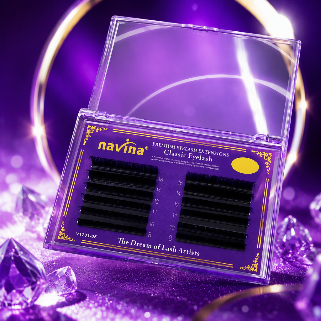Purple packaging box false eyelashes naturally extend, thick and long-lasting, a must-have for beauty products Specification image