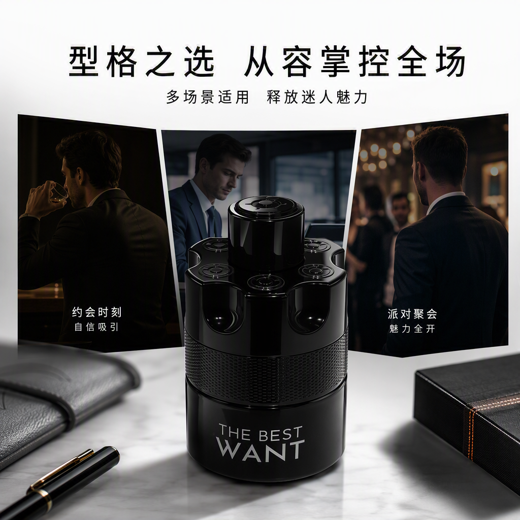 Fashionable black perfume bottle, exquisite packaging box, high-end gift box, suitable for gifting and collection. Simple and elegant design full image