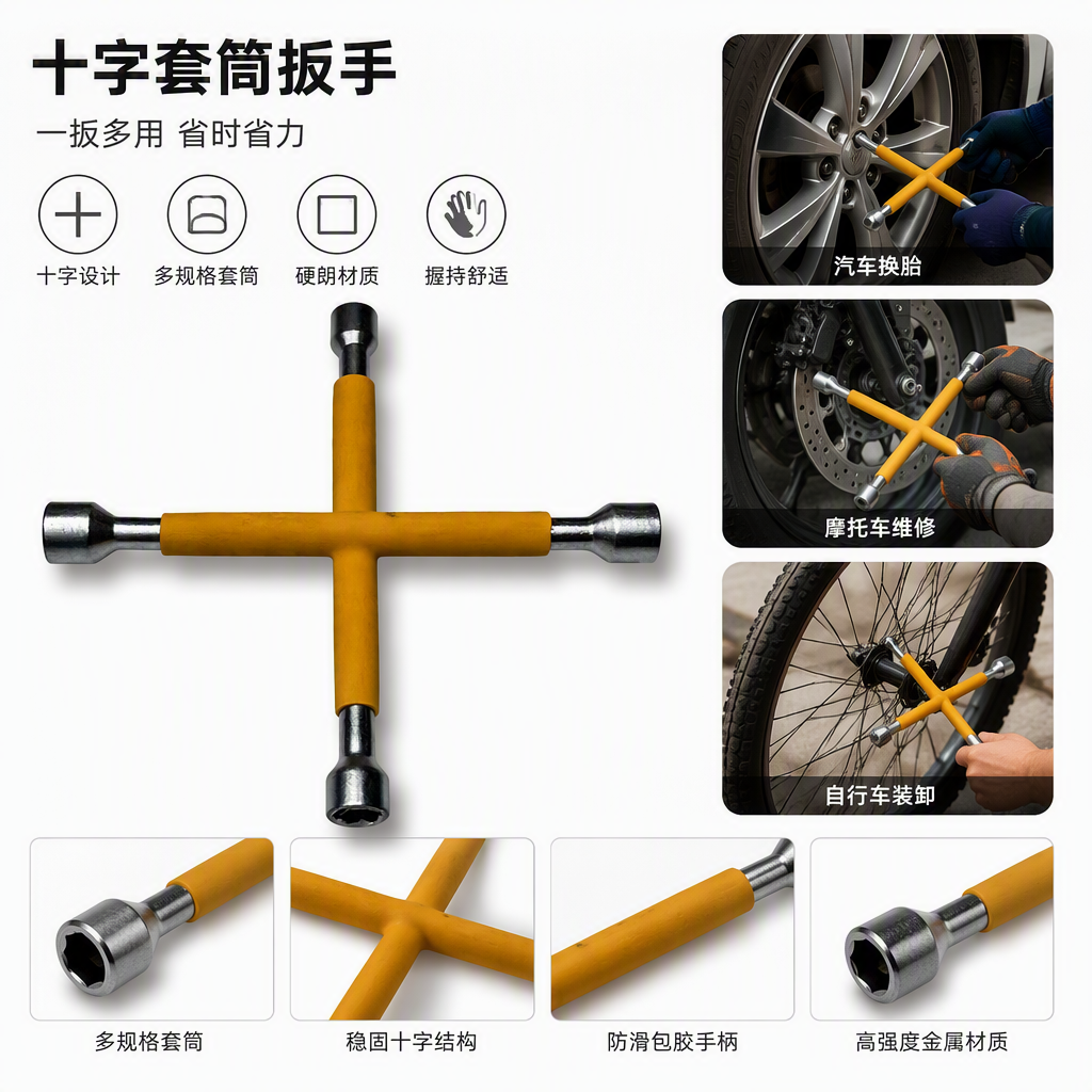 Sturdy and durable manual wrench socket tools are essential hardware accessories for multi-scenario maintenance and assembly details Picture