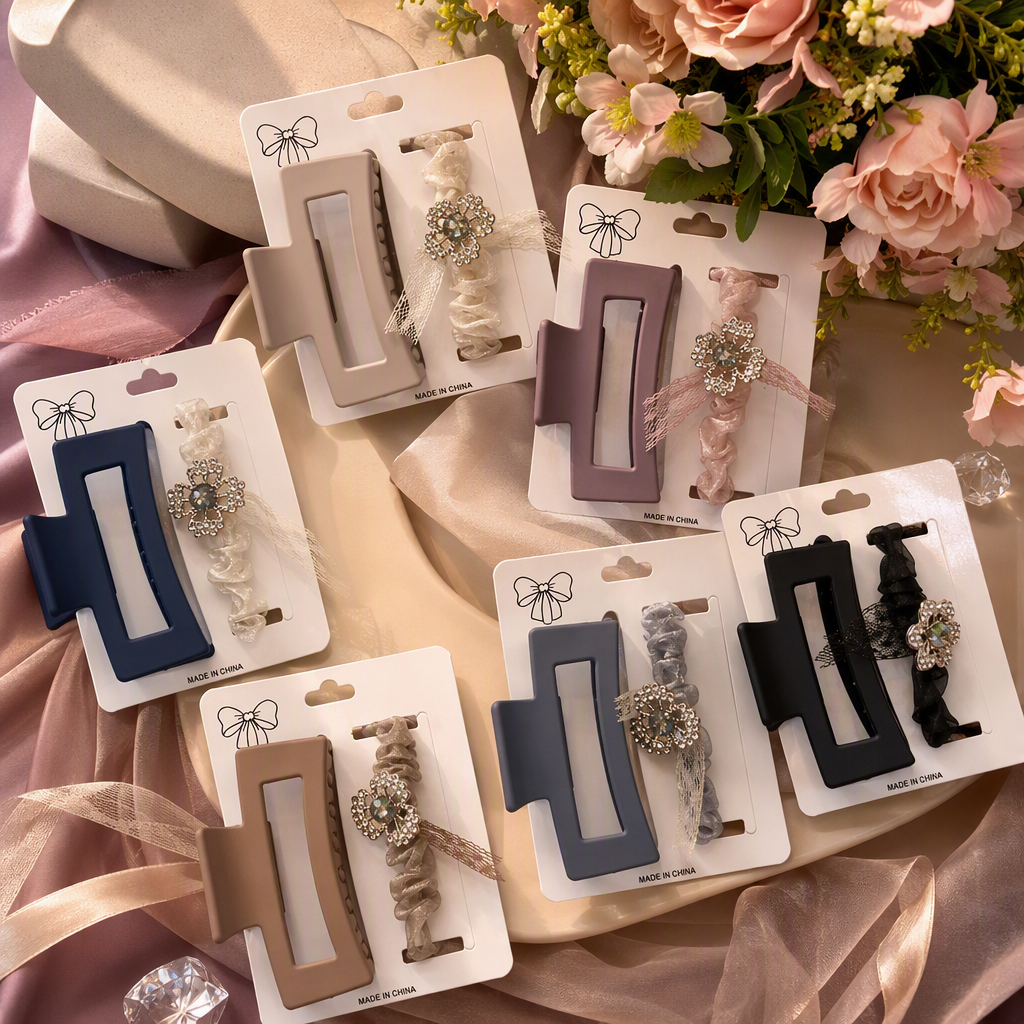 Korean-style fashionable metal hair clips, simple hair accessories for girls, versatile hairstyle accessories for multiple occasions Item Picture