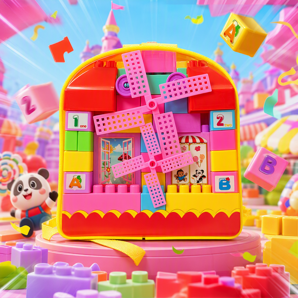 Mochilas para niños molinos de viento bloques de construcción caja de regalo educación temprana puzzles juegos de montar juguetes para hombres y niñas iniciación montar regalos
