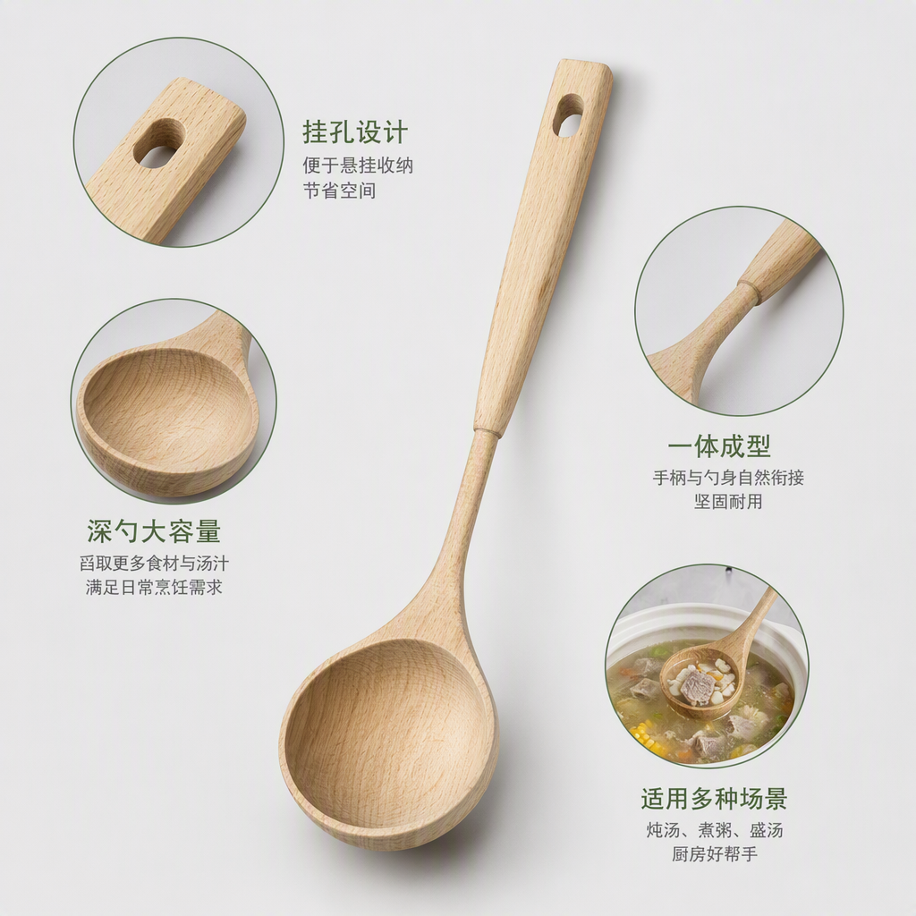 Multi-functional stainless steel spoon, soup spoon, kitchen tableware, simple household cooking and seasoning spoon Item Picture