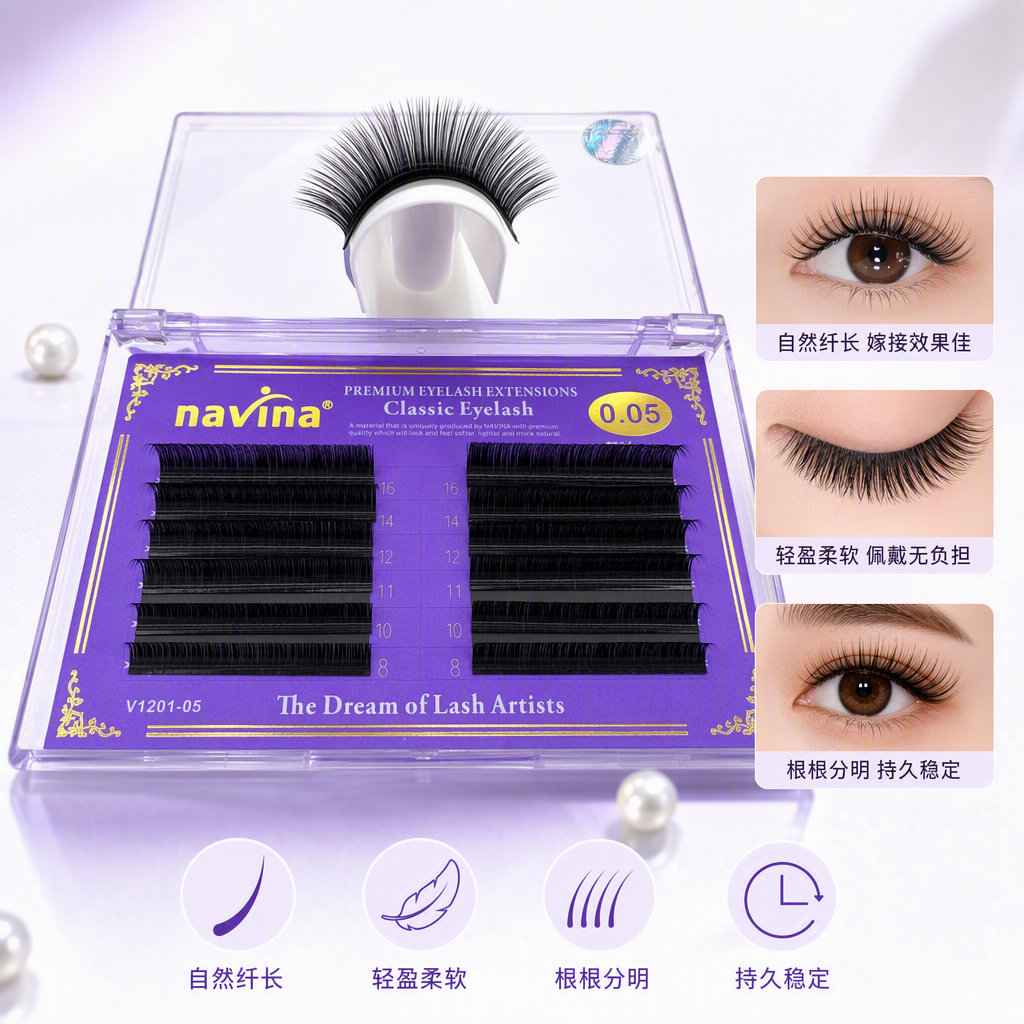 Paquete púrpura natural grueso pestañas postizas larga duración maquillaje delgado traje de maquillaje natural suministros de belleza