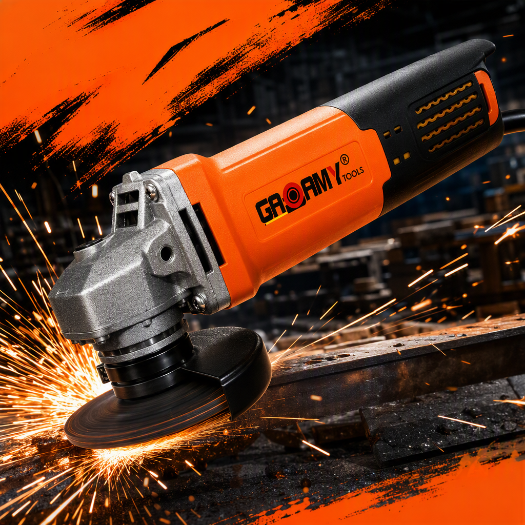 The high-efficiency portable electric Angle grinder is suitable for metal cutting and grinding in multiple scenarios and is an industrial and household tool Specification image