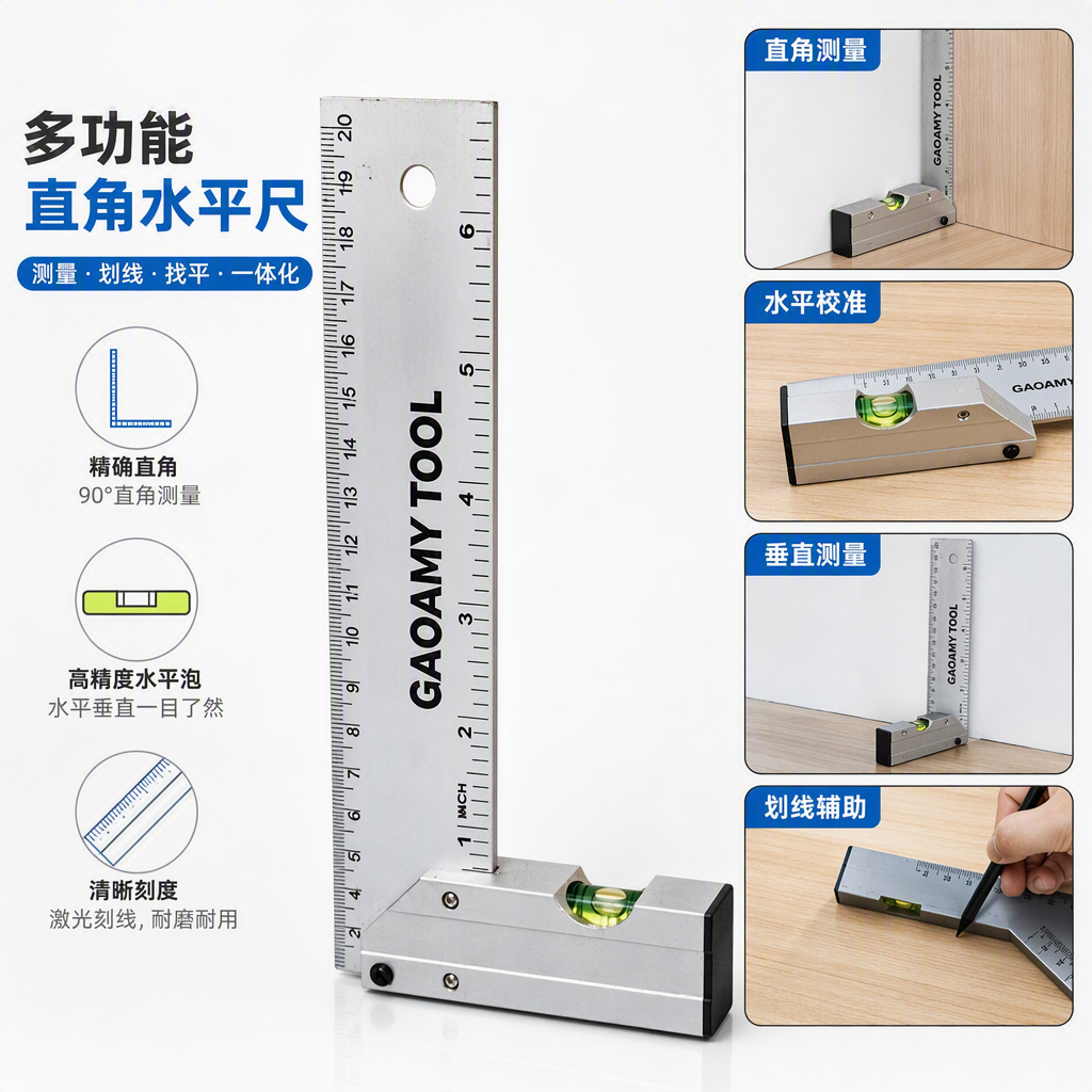 Multi-functional metal level measuring tool, building decoration level measuring auxiliary tool