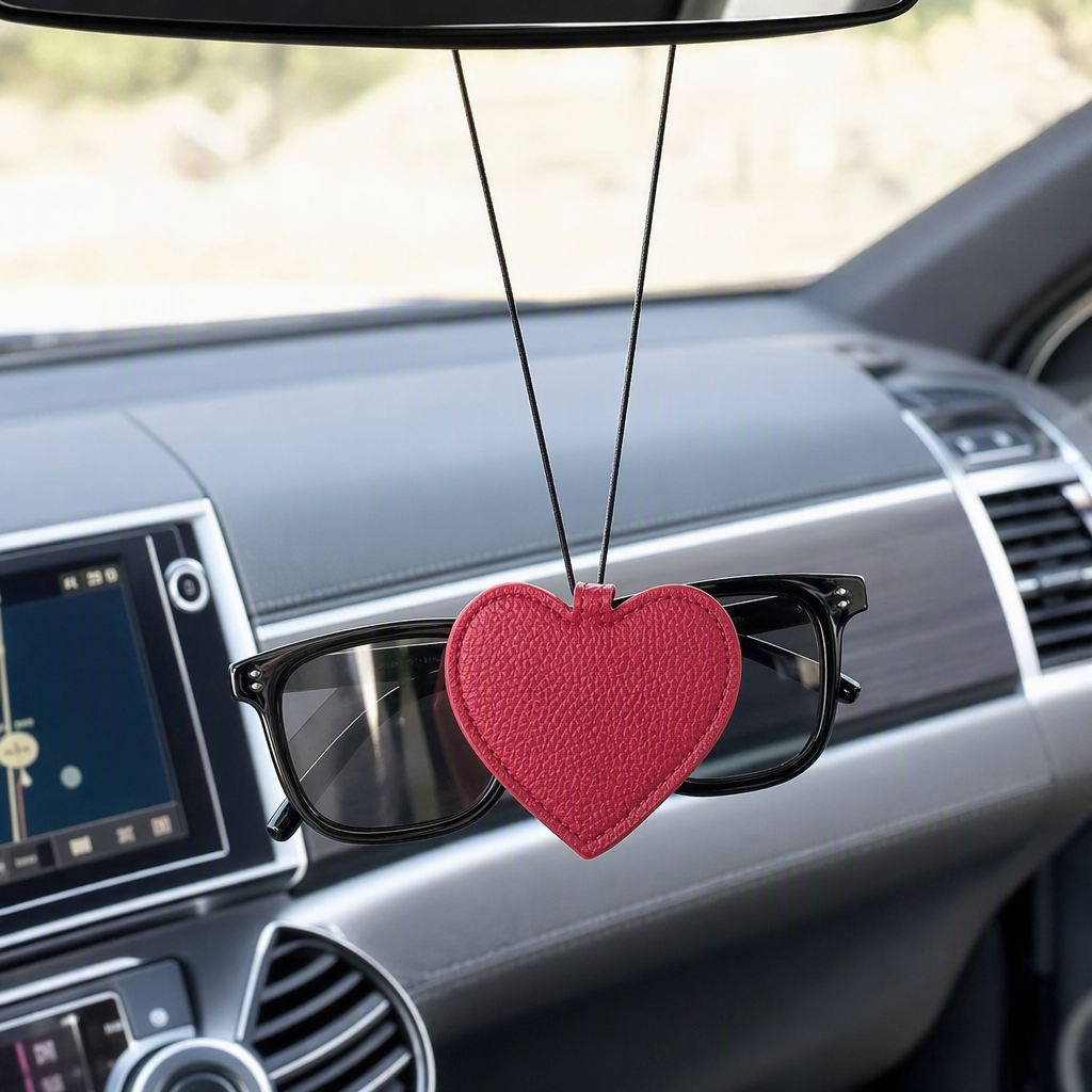 Colorful heart-shaped leather pendant, a fashionable, trendy, personalized and creative handcrafted accessory, gift and decoration details Picture