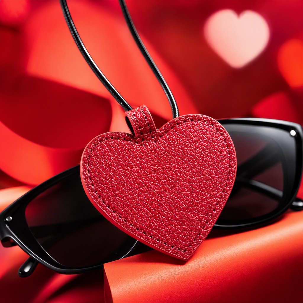 Colorful heart-shaped leather pendant, a fashionable, trendy, personalized and creative handcrafted accessory, gift and decoration Specification image