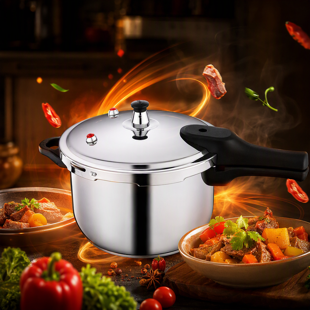 Multifunctional pressure cooker, household soup and meat stewing quick cooking pot, kitchen essential, durable and large-capacity daily necessities HR1135-2 Application Scenario