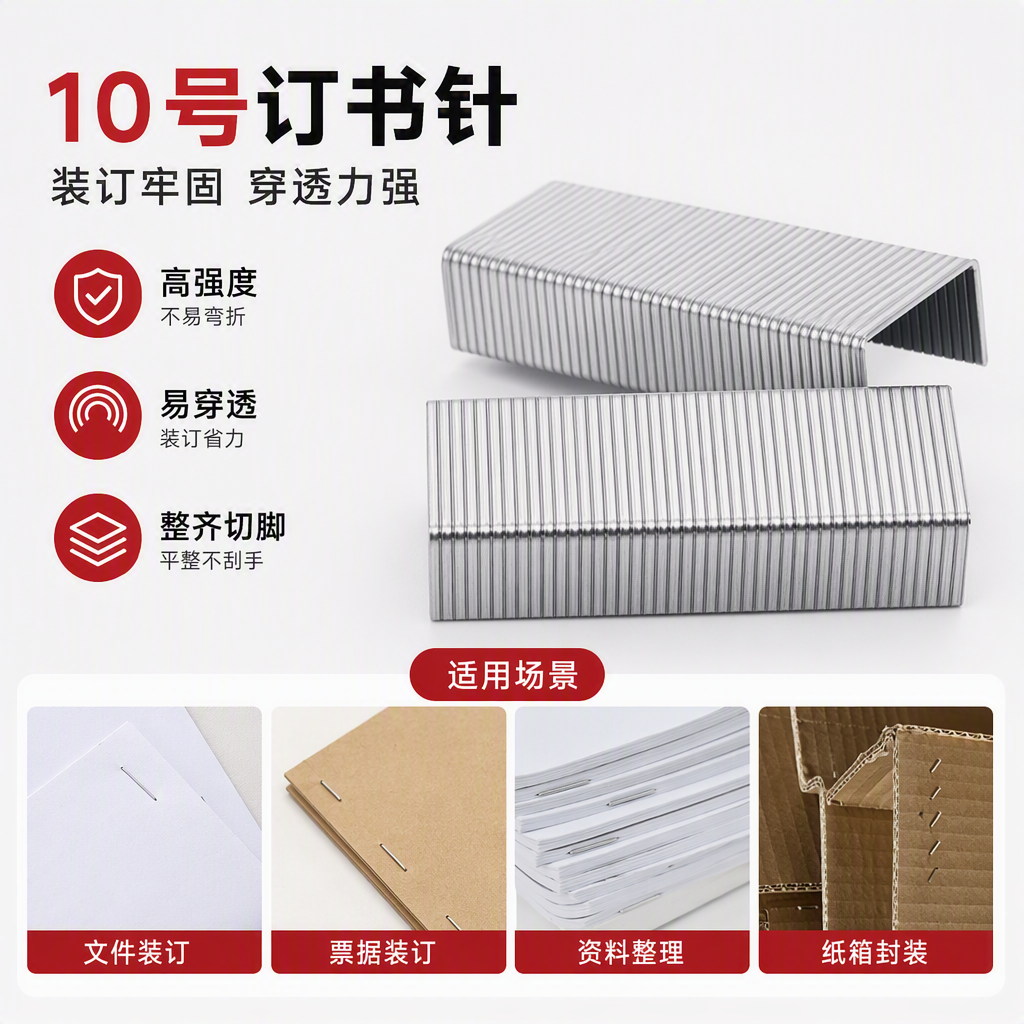 The multi-functional white packaging box with No. 10 staples is a simple and practical office stationery storage and organization box