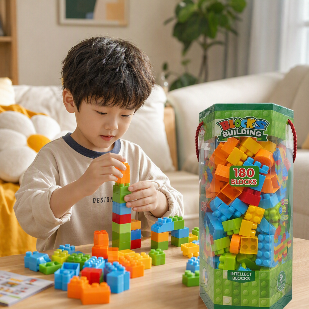 Niños granulares grandes bloques de construcción de empalme portátil cubo de almacenamiento infantil early learning puzzle assembly toys Application Scenario