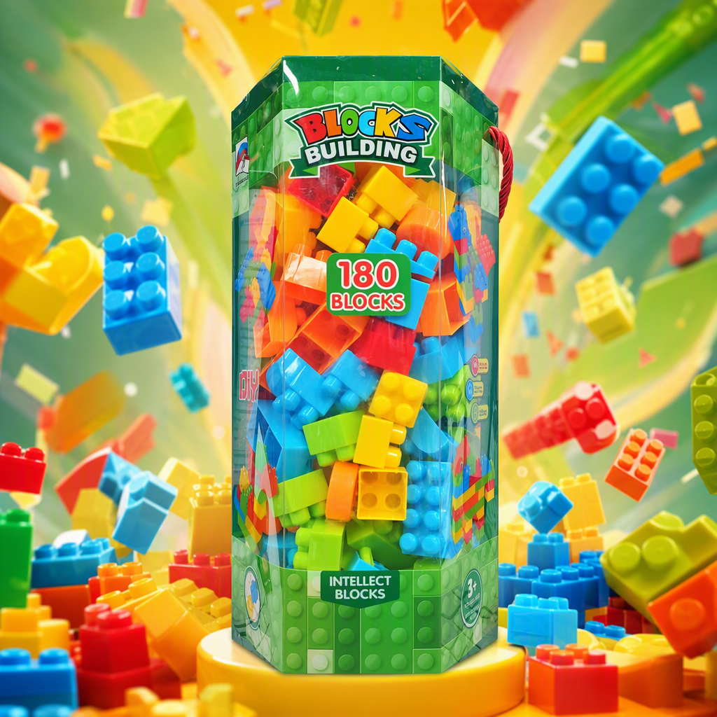 Niños granulares grandes bloques de construcción de empalme portátil cubo de almacenamiento infantil early learning puzzle assembly toys