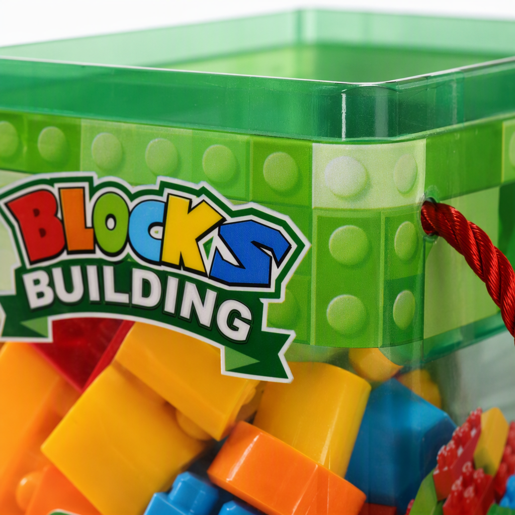 Niños granulares grandes bloques de construcción de empalme portátil cubo de almacenamiento infantil early learning puzzle assembly toys Specification image