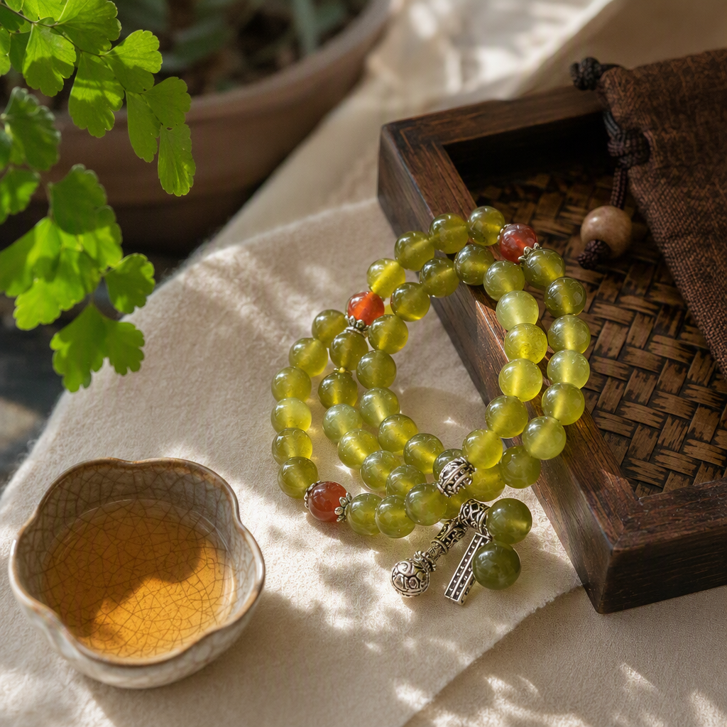 Moda natural amarillo y verde "xiujade" cadenas de jade hechas a mano joyas de jade simples y versátiles pulseras para hombres y mujeres tendencia regalos Specification image