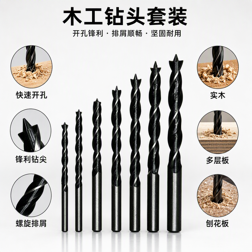 Multi-functional metal drill bit set, household electric drill accessories, wear-resistant and durable tools and consumables, quick drilling Specification image