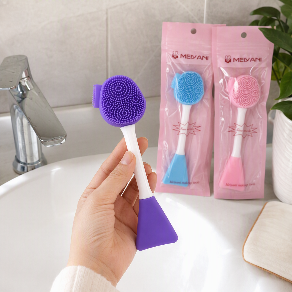 The multi-color silicone beauty tool set, including makeup brushes, powder puffs, beauty sticks and makeup supplies, is portable and practical details Picture