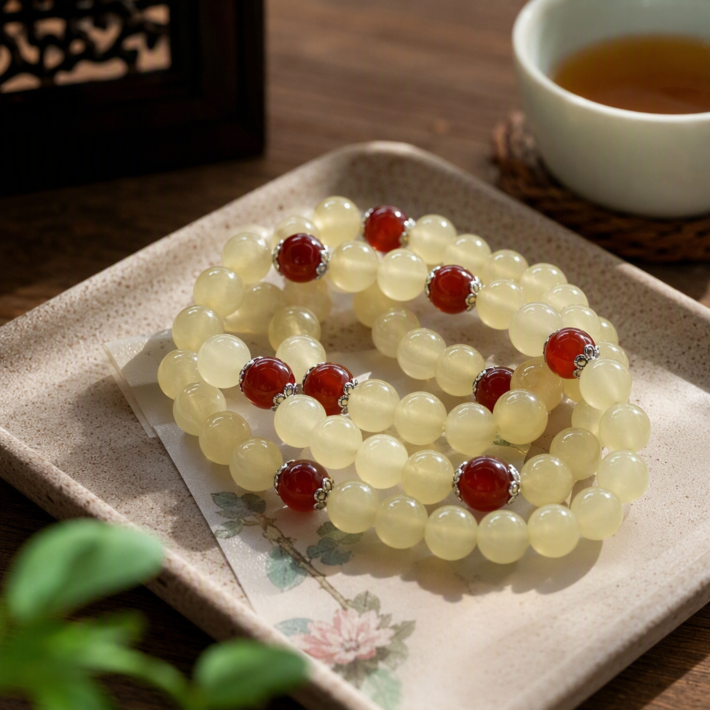 Fashionable, simple and natural Xiuyan jade honey water-colored bracelet for women, Korean version versatile jewelry, trendy and individual student accessory gift details Picture