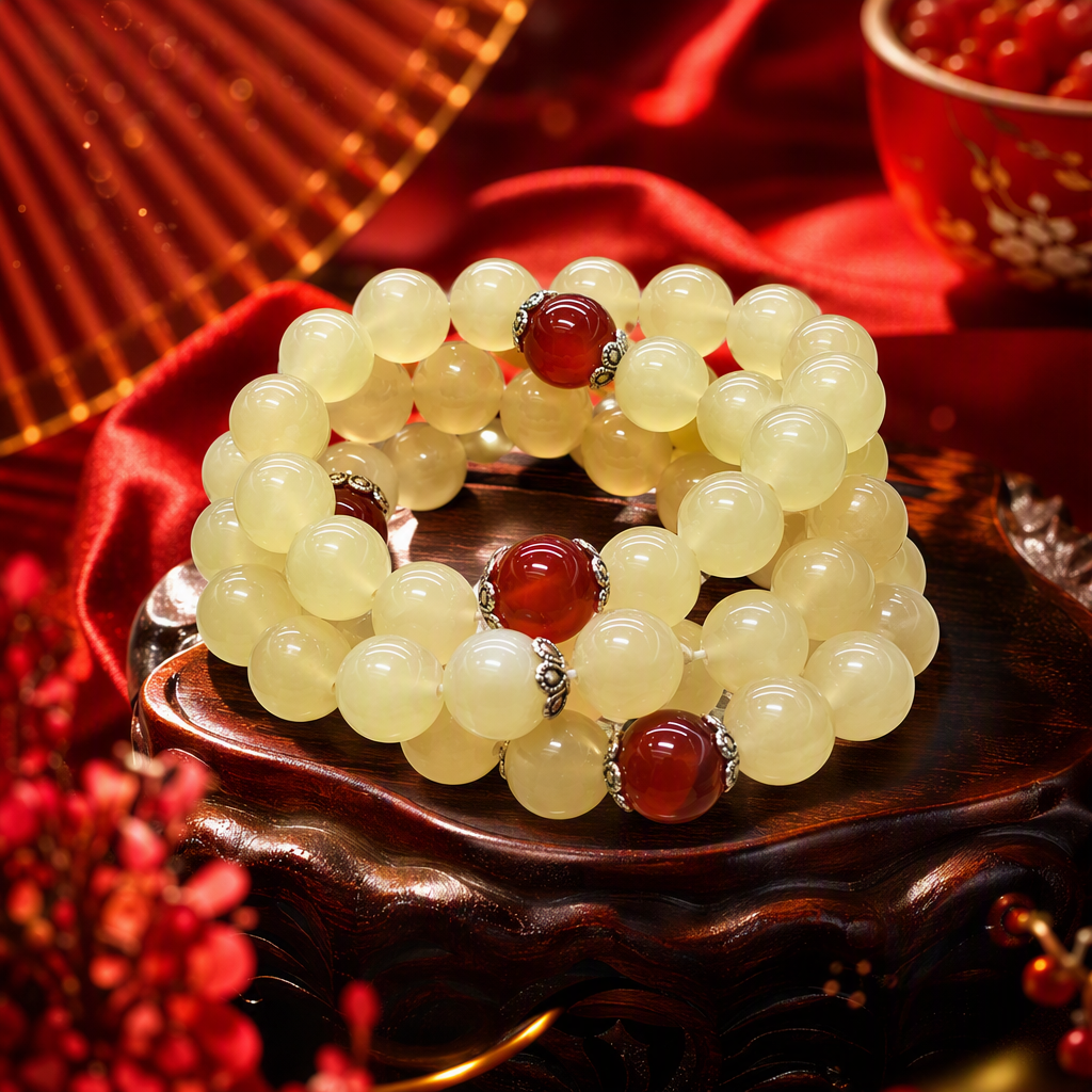 Fashionable, simple and natural Xiuyan jade honey water-colored bracelet for women, Korean version versatile jewelry, trendy and individual student accessory gift