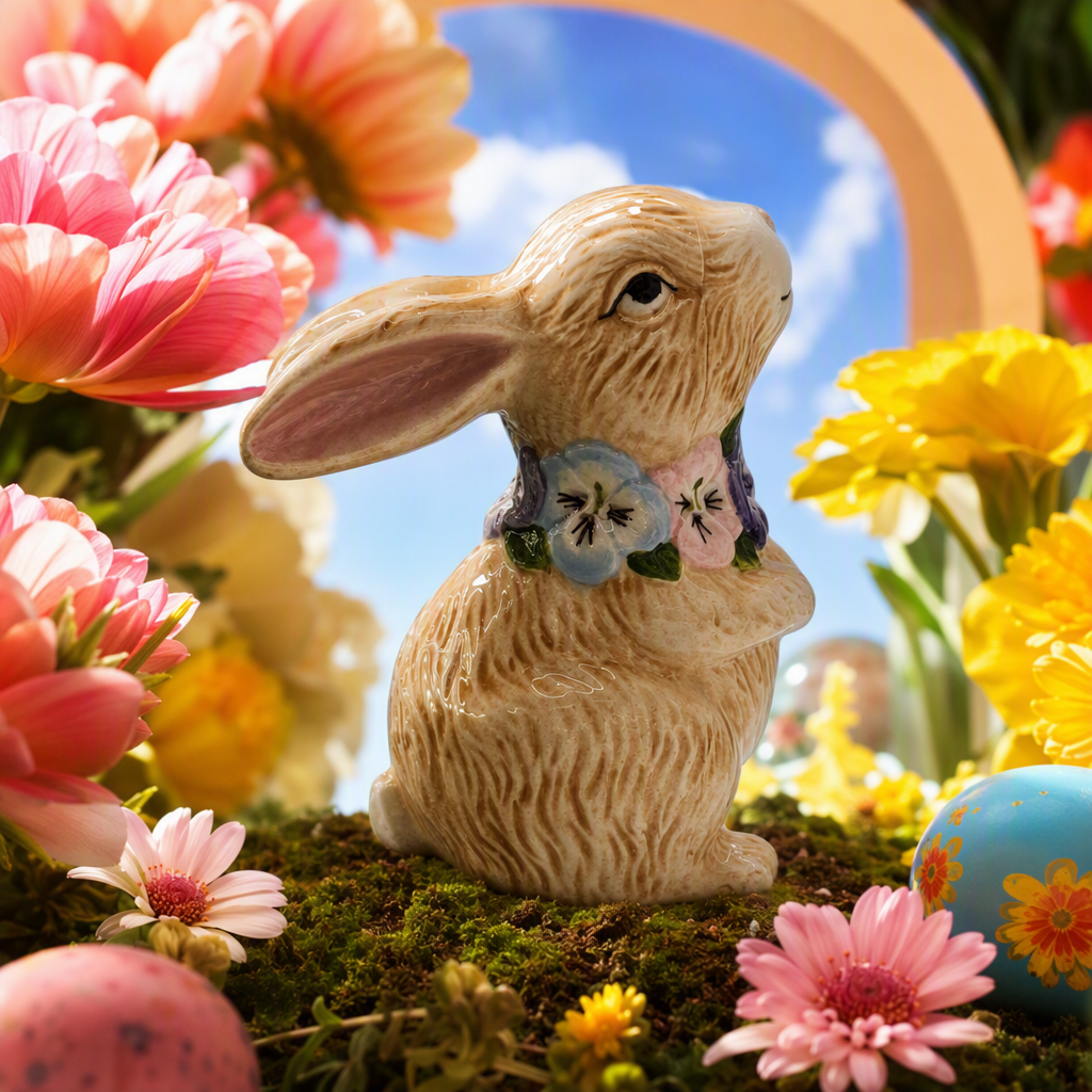 Creative ceramic animal decorations, cute rabbit ornaments, home living room tabletop handicrafts, gift ornaments Specification image