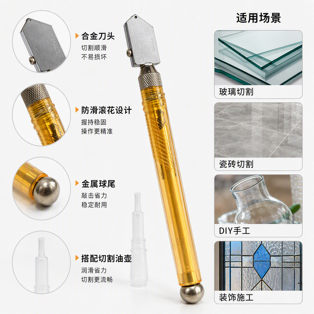 Craft tool Glass knife, multi-functional manual cutter, durable household professional glass cutting tool full image