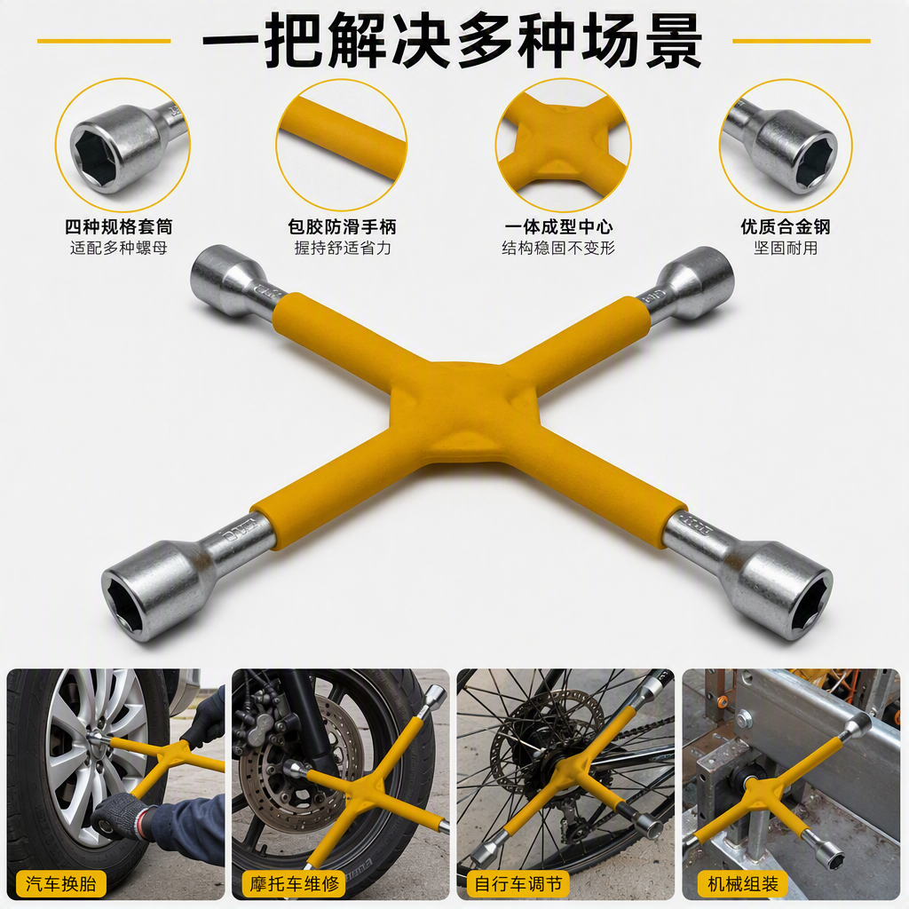 The multi-functional manual wrench and cross-head screwdriver set is a durable, practical and portable household maintenance tool combination Item Picture