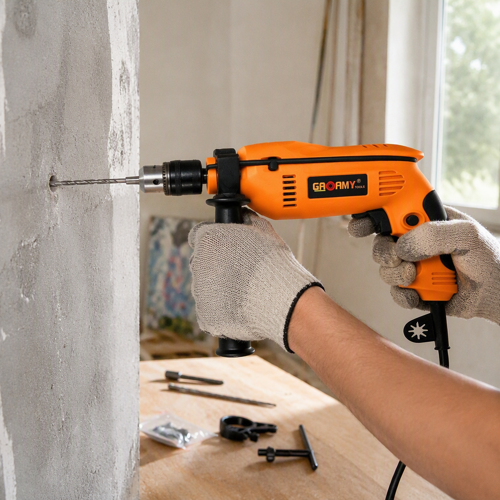 Multi-functional impact drill, electric tool, portable, household, industrial-grade high-efficiency drilling equipment Application Scenario