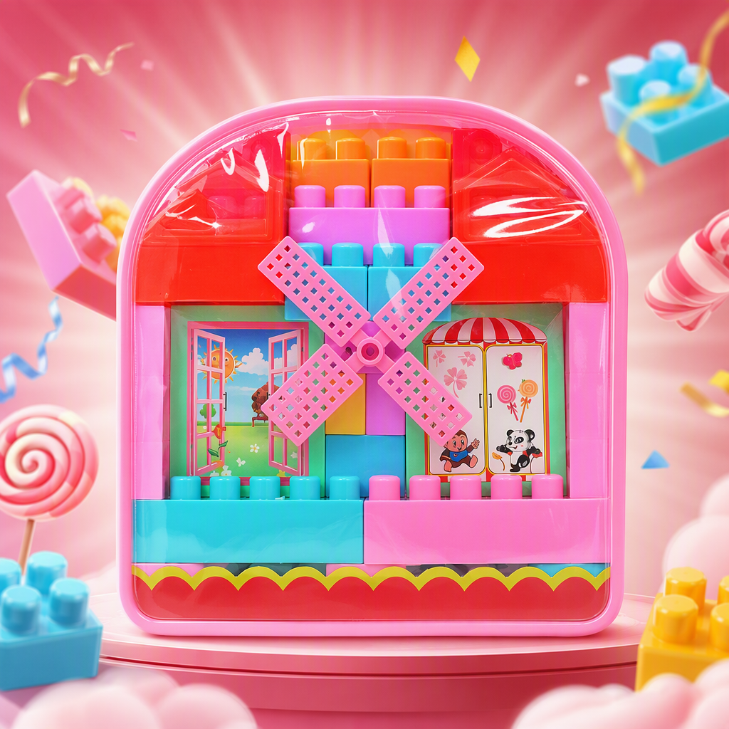 Niños molinos de viento almacenamiento bloques de construcción caja de regalo educación temprana puzzles montar juguetes hombres niñas iniciación montar regalo