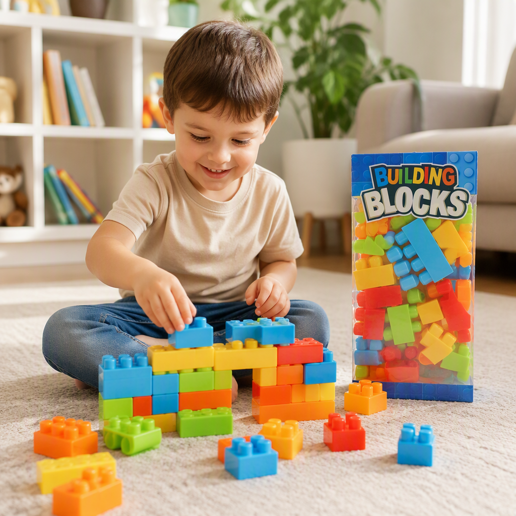 Children's 55-piece large building block gift box, early education and intelligence building toys, boys and girls' enlightenment building gifts Application Scenario