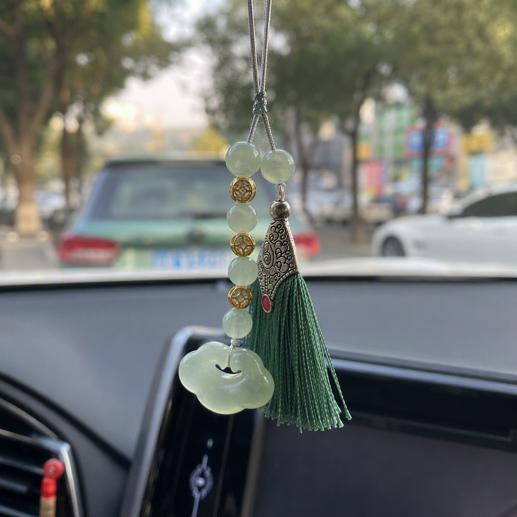 Fashionable and simple Xiangyun lock pendant, a trendy accessory for both men and women, a car pendant, a bag pendant details Picture