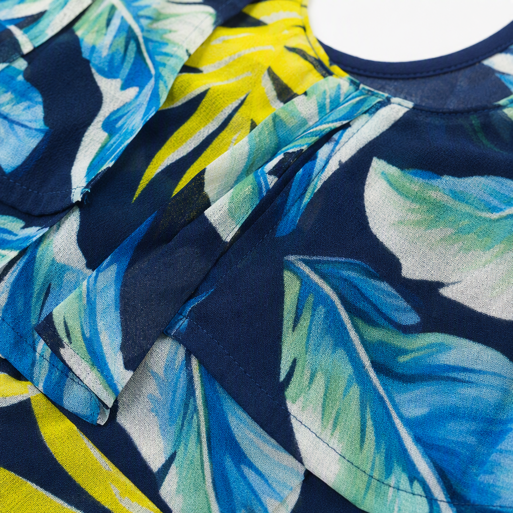 Tropical estampado vestido largo verano nuevo color patrón hoja casual falda suelta para las mujeres Application Scenario