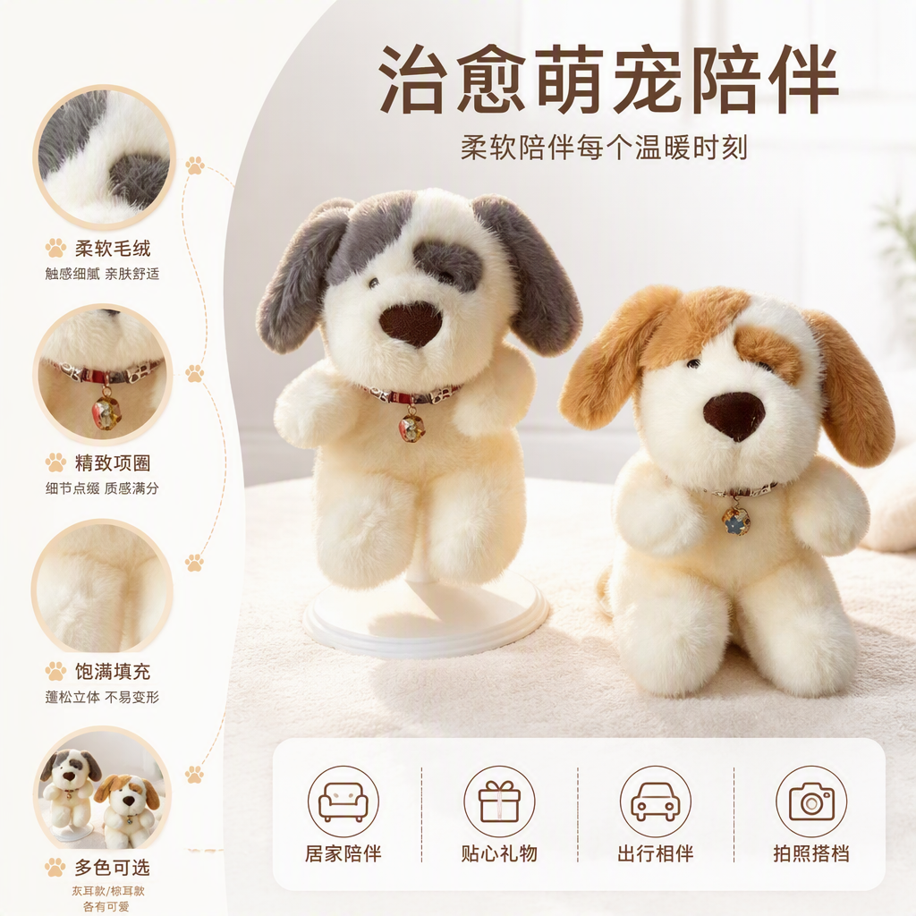 Cute plush toys, double pet-shaped soft and adorable throw pillows, fabric toys, children's gifts and collectibles