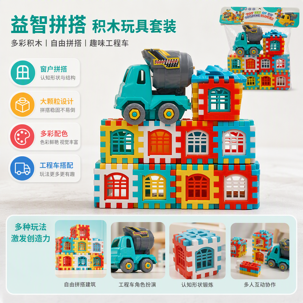 Colorful building blocks, educational toys, children's enlightenment science and education building blocks, assembly and building block toy gift box details Picture