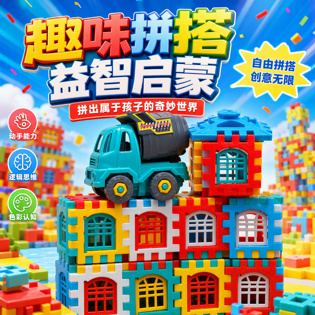 Colorido bloques de construcción puzzle juguetes para niños iniciación científica y educativa interpolación y ensamblaje juguetes de bloques caja de regalo