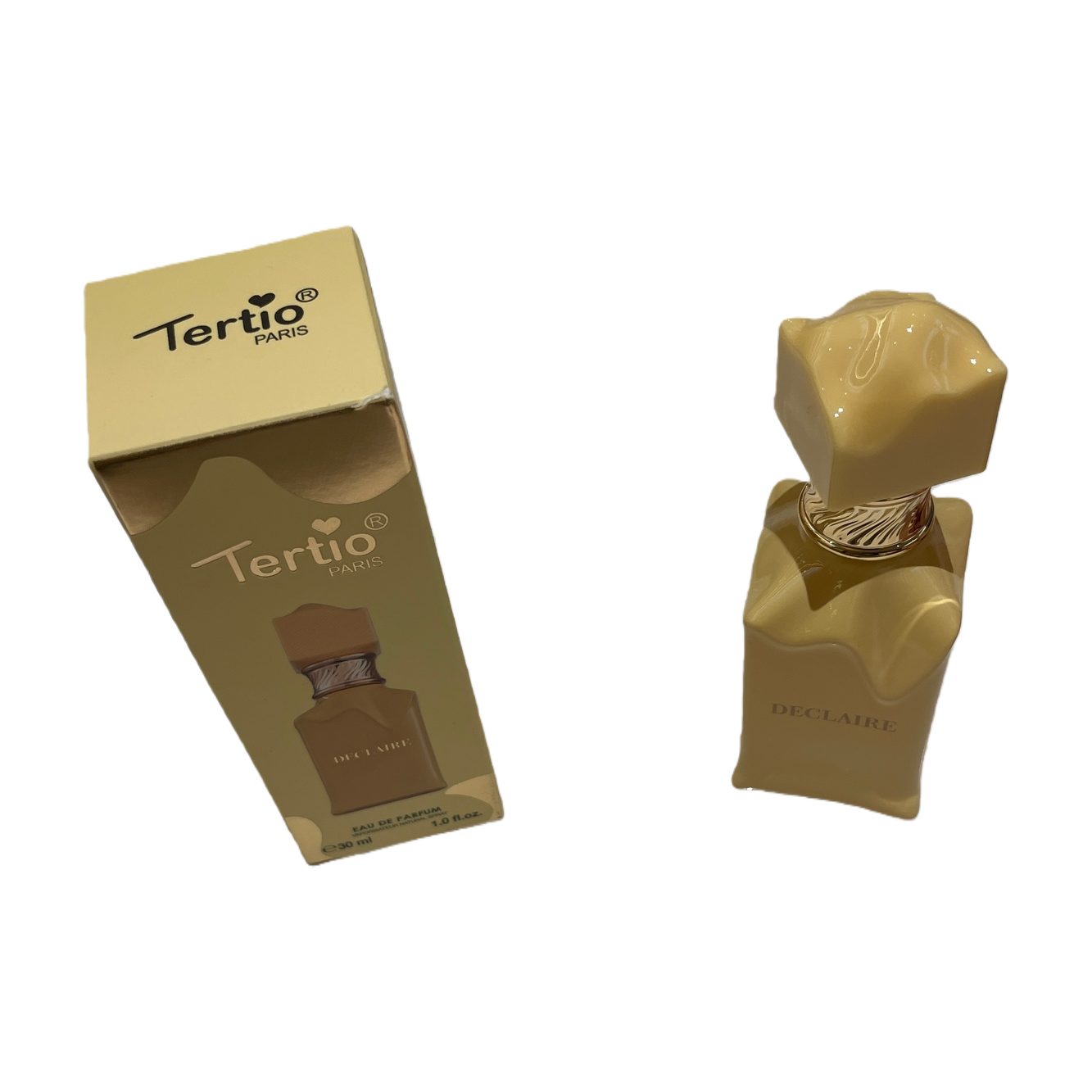 Tertio ParisDECLAIRE Fragrance 30ml cream gold bottle body unique geometric cap packaging box exquisite and elegant Item Picture