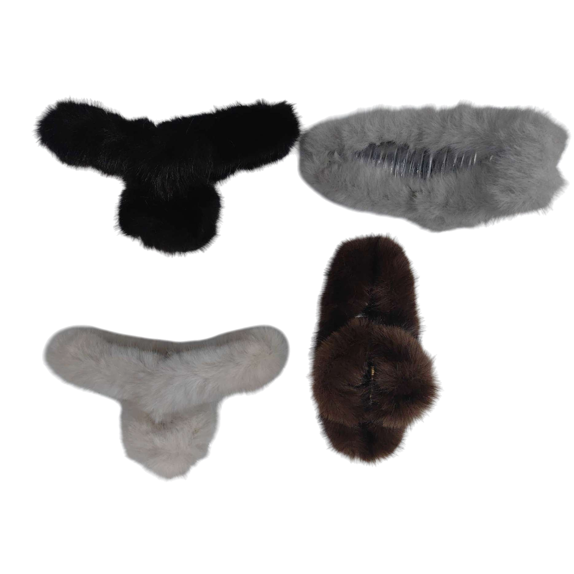 Cute plush hair clips, multi-color and versatile soft hair accessories, student Korean-style hair accessories, girls' hair clips, 13 cm large mink hair grabber Item Picture