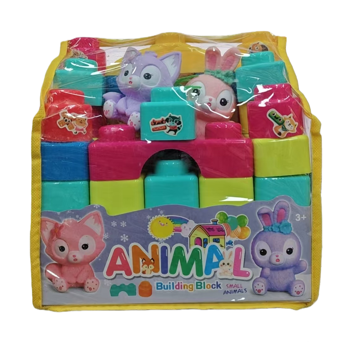 Dibujos animados animales granulares grandes bloques de construcción bolsa de mano bebé iluminación puzzles montar juguetes para niños Item Picture