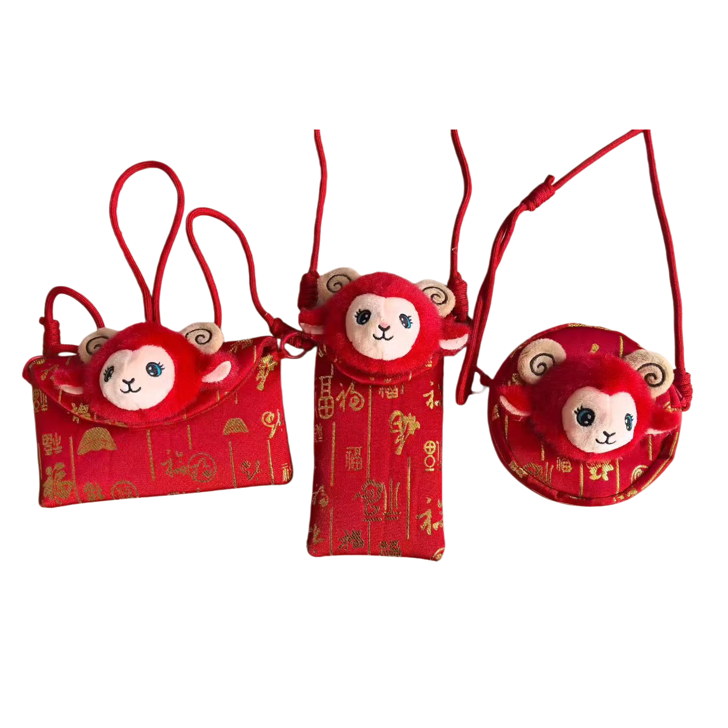 Red sheep shape mini dolls bolsas lindos dibujos animados portátil zero monedero regalos para niños regalos tendencias Item Picture