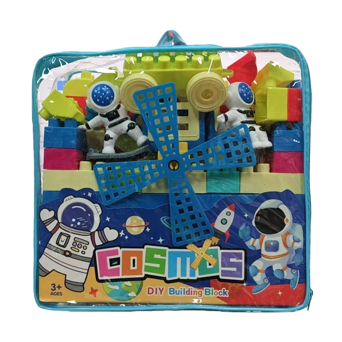 Space astronaut Large particle building block handbag, windmill building, baby intelligence building, children's building block toy Application Scenario
