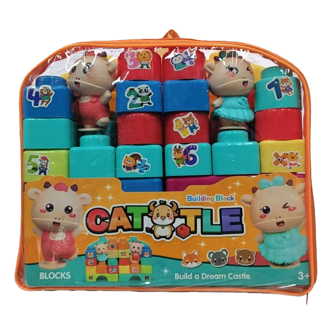 Gran granular bloques de construcción estilo de bolso con dibujos animados figuras bebé digital iluminación puzzles puzzles Item Picture