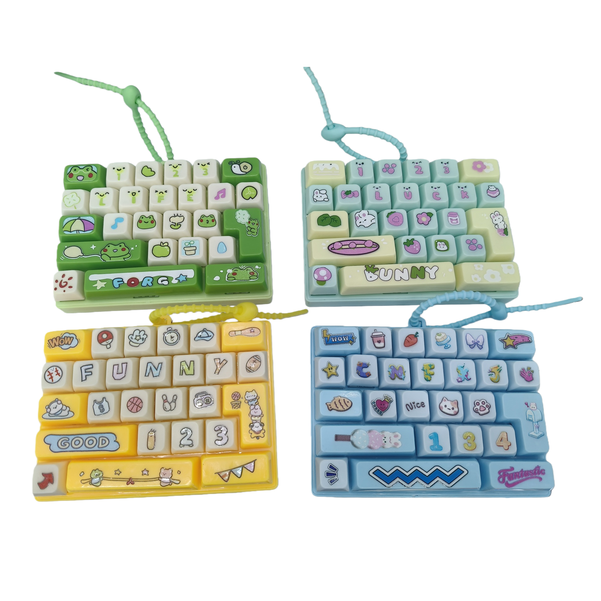 Color dibujos animados teclado mecánico cuatro estilo rana conejo deporte marine tema pegatinas lindas personalización keycap decoración experiencia mejor Item Picture