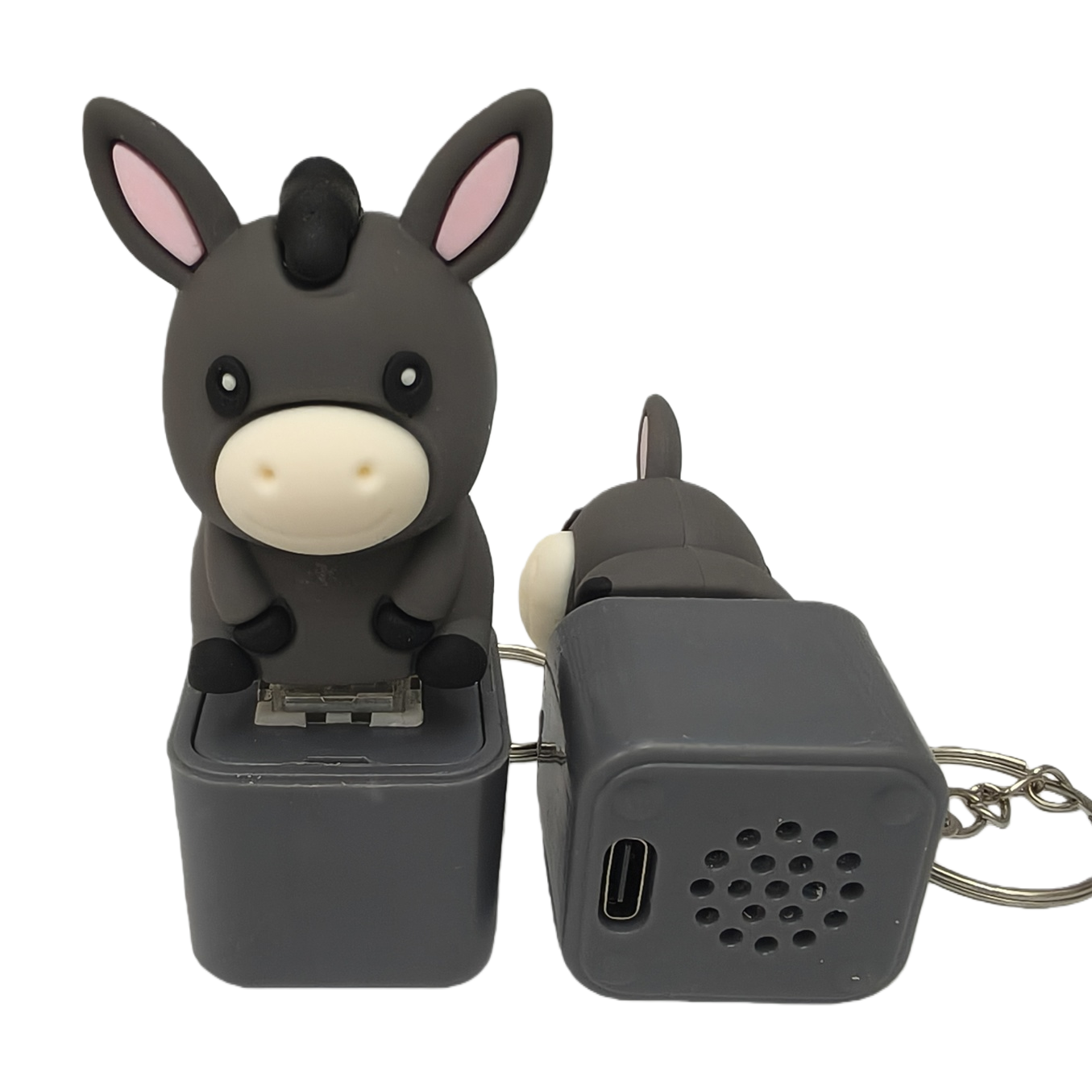 Creative grey donkey-shaped portable power bank with large capacity and multiple functions, a must-have fashionable and trendy travel item Item Picture