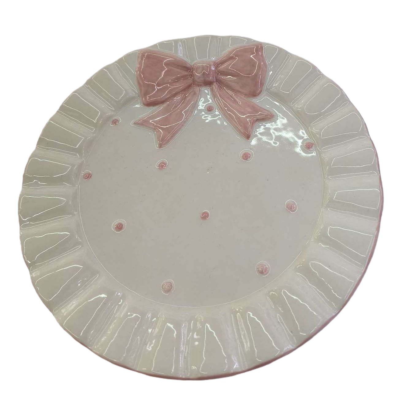 Rosa arco cerámico pequeño plato vajilla creativo hogar té plato de condimento decoración simple y lindo Item Picture