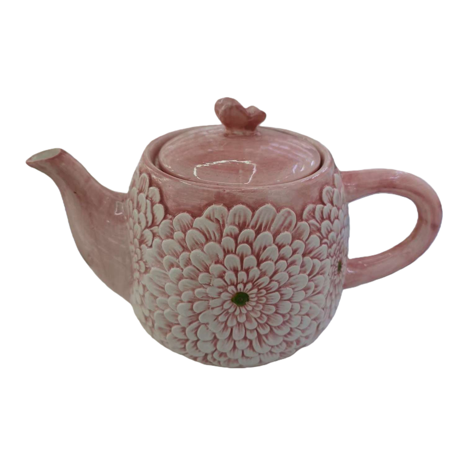 Pink flower-patterned ceramic teapot, a simple and fashionable home tea-making set, creative tea ware, gift set Item Picture