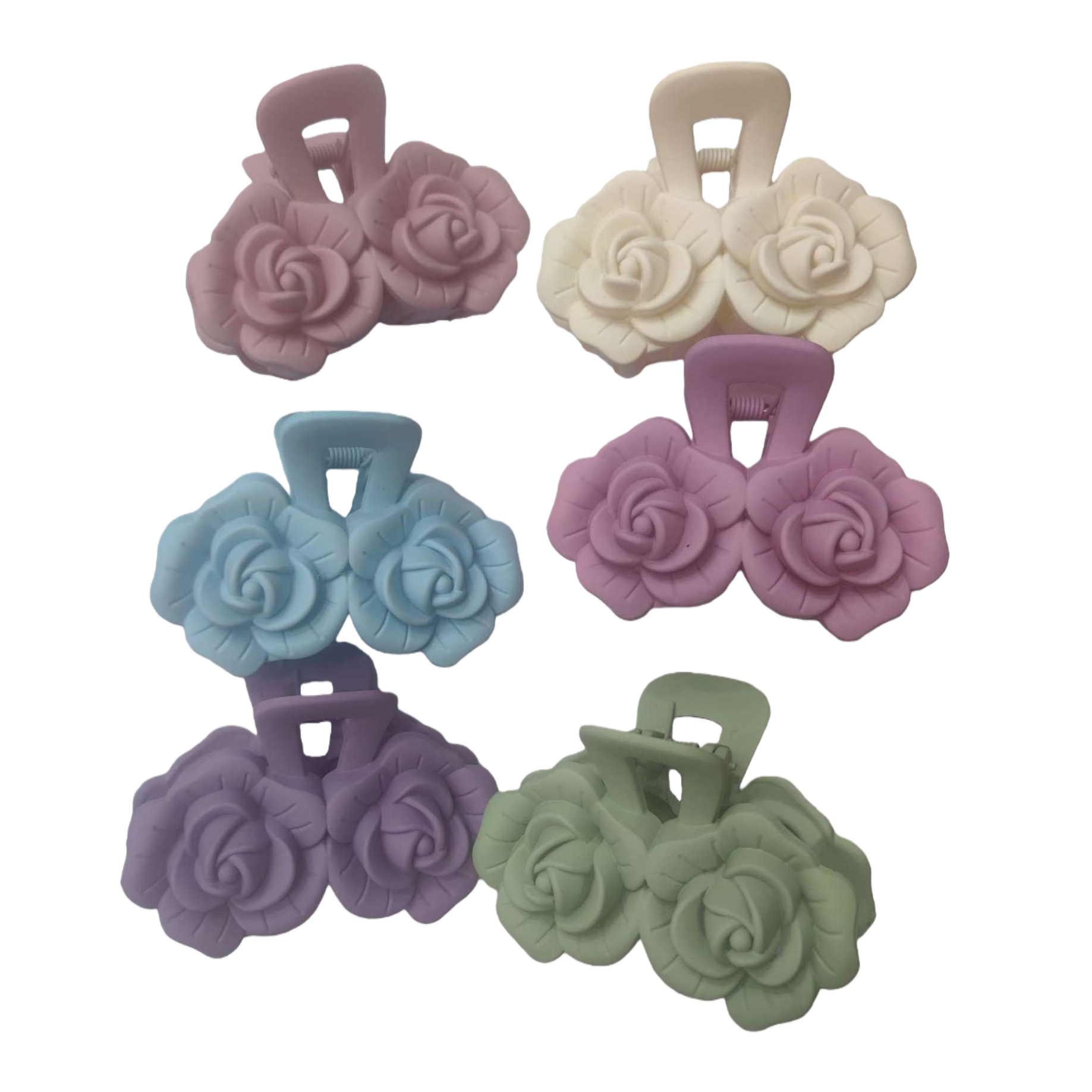 Colorful rose-shaped hair clips, fashionable and sweet hair accessories, hair bunches, hair accessories are essential for girls Item Picture