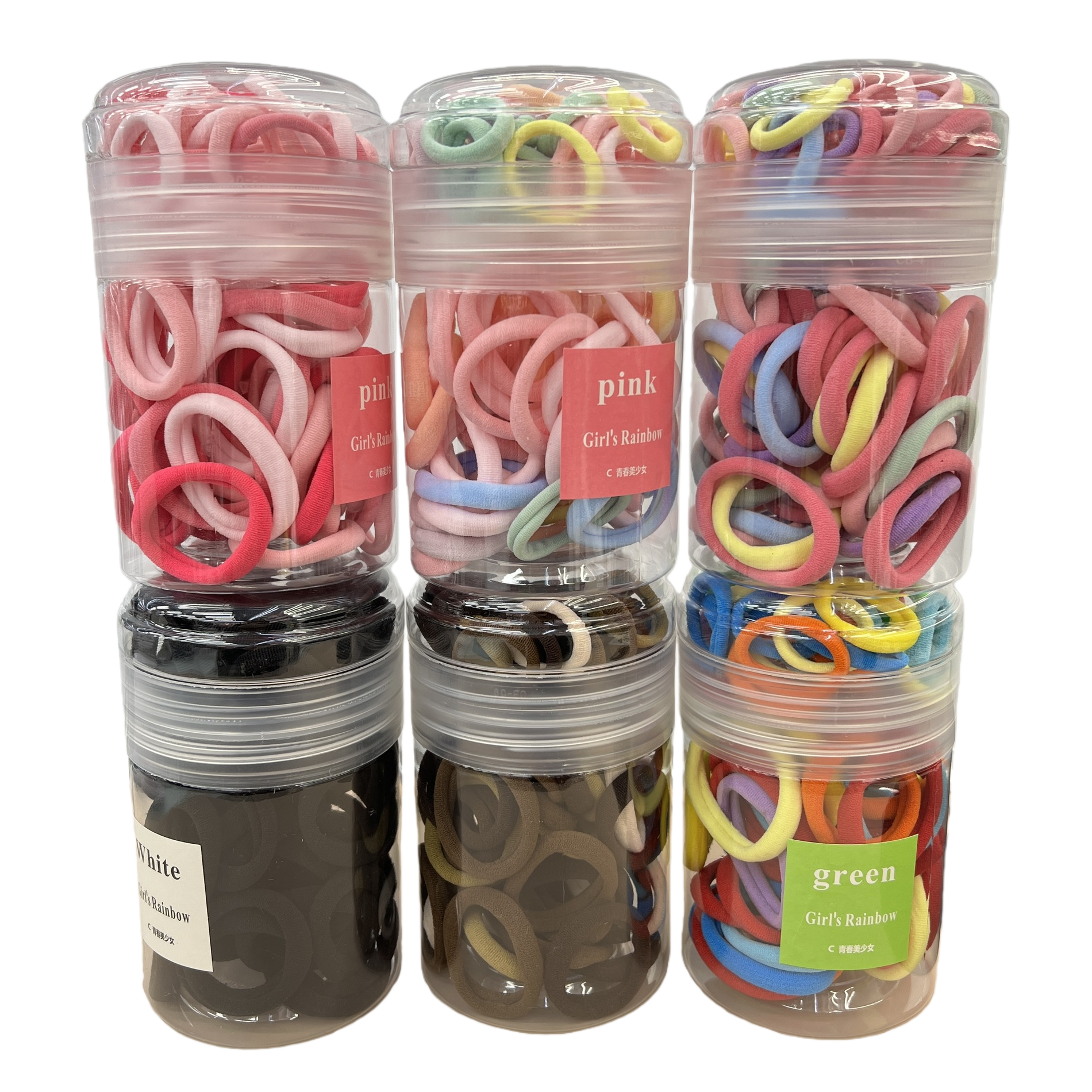 Macaron color can hair band, high-elasticity and seamless towel band, simple and basic hair tie, girl's hair tie, rubber band full image